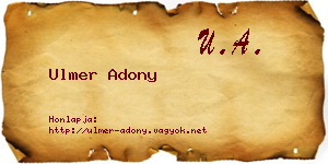 Ulmer Adony névjegykártya